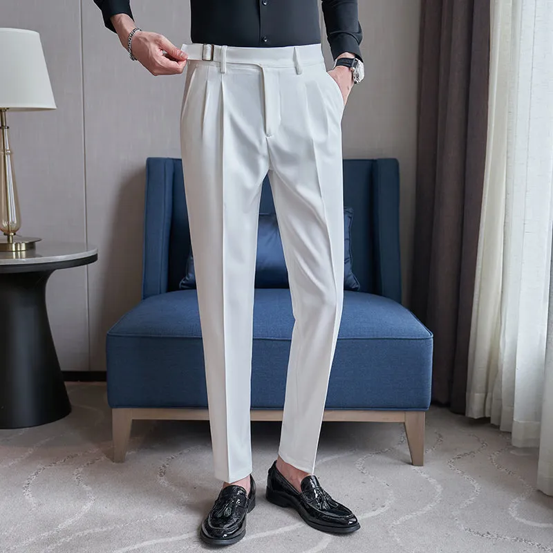 Men's Business High-waisted Casual Slim-fitting Suit Pants