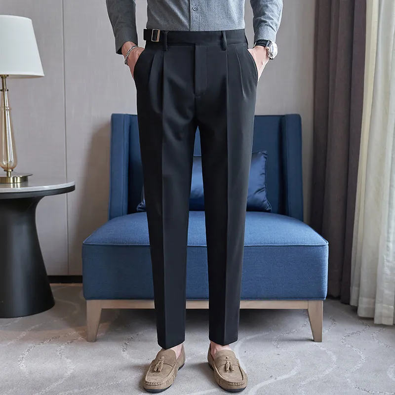 Men's Business High-waisted Casual Slim-fitting Suit Pants