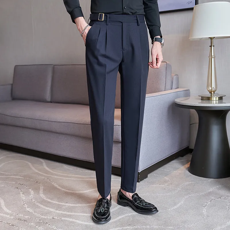 Men's Business High-waisted Casual Slim-fitting Suit Pants