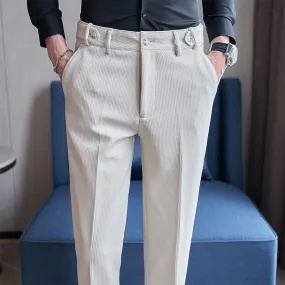 Men's Slim Business Straight Leg Casual Suit Pants