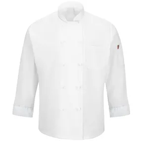 Men's Ten Knot Button Chef Coat with OilBlok   MIMIX 044X - White