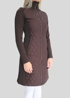 MoQuinn Quilted Hybrid Long Jacket - Brown