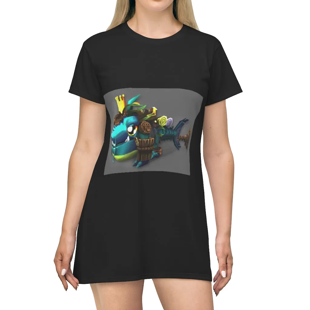 Nibbler's the Misfit Shark All Over Print T-Shirt Dress