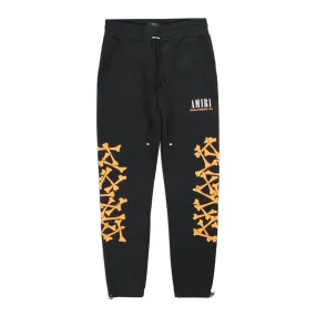 NWT Amiri AMIRI BONES SWEATPANT Black&Orange Jogger Sweatpants Size XXL $890