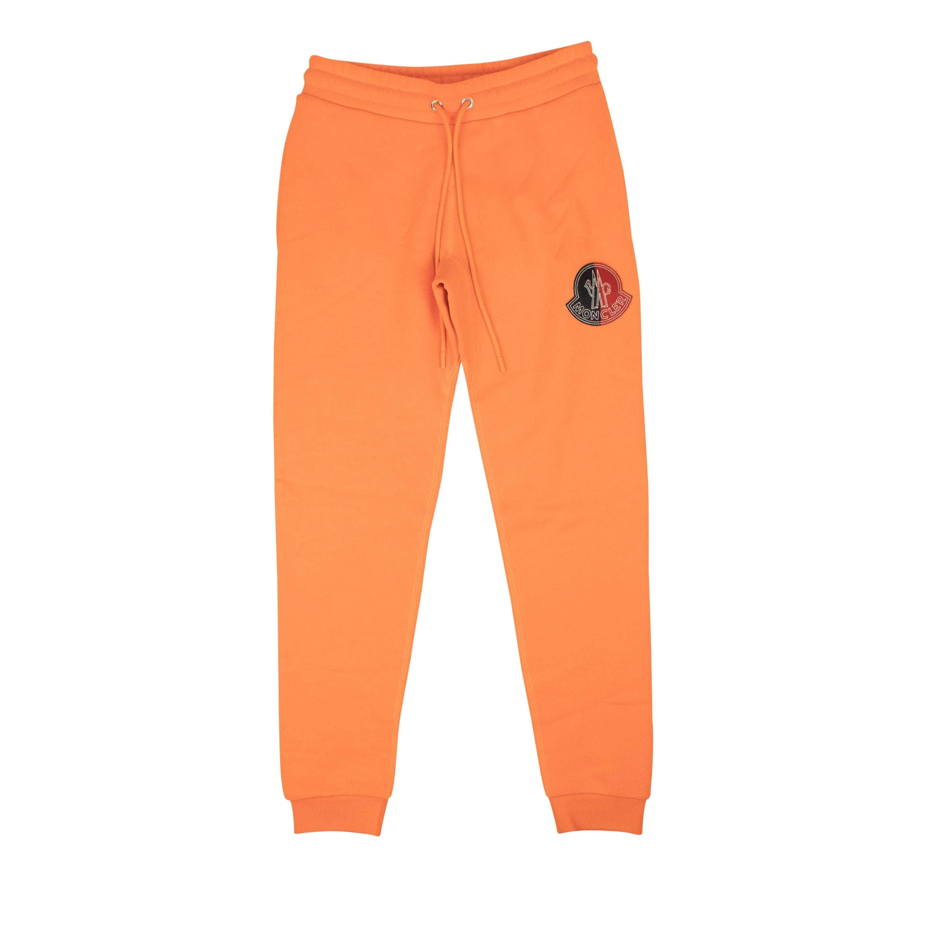 NWT MONCLER GENIUS Orange Cotton Logo Patch Relax Fit Sweatpants Size XXXL $775