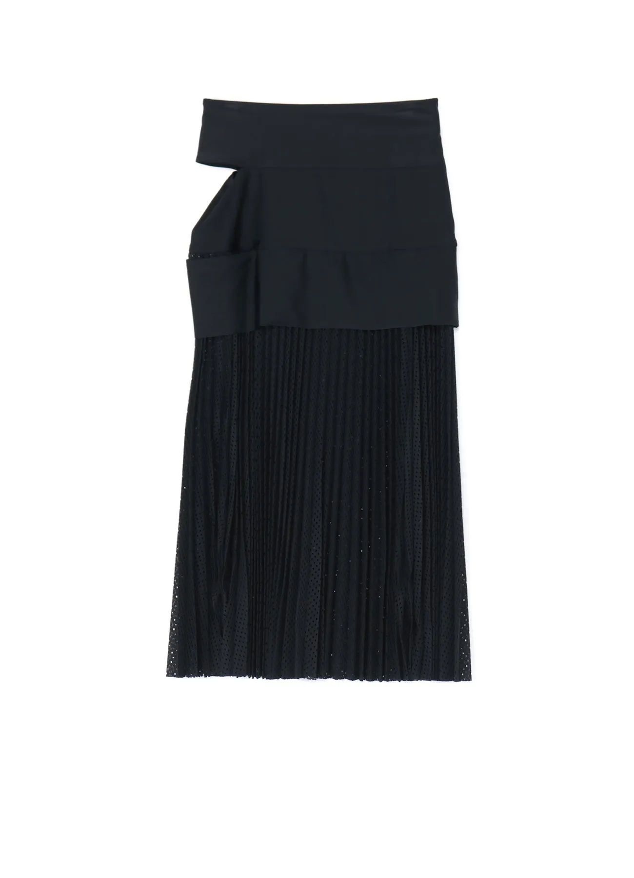 NYLON POLYURETHANE TRICOT MESH PLEATED SKIRT