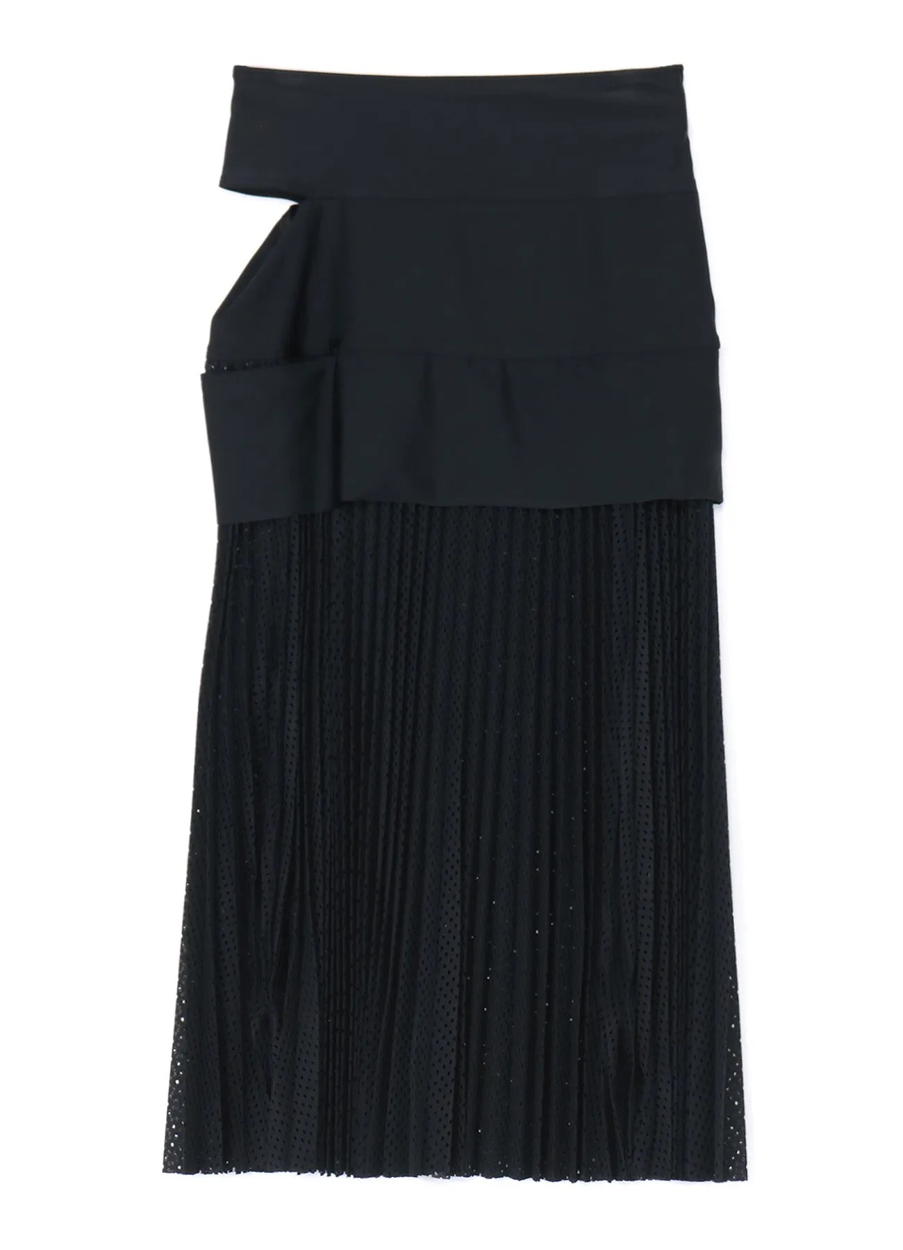 NYLON POLYURETHANE TRICOT MESH PLEATED SKIRT