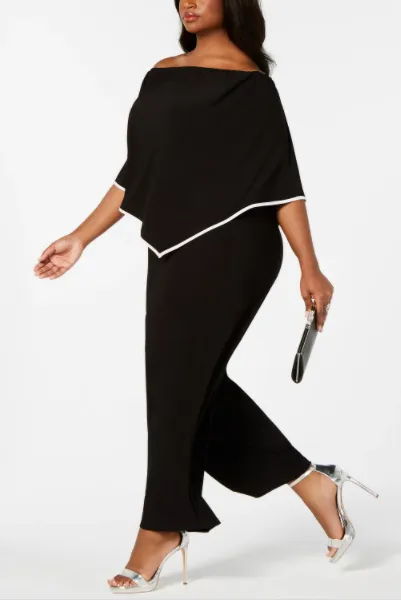 OFF-THE SHOULDER PONCHO JUMPSUIT