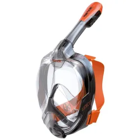 Open Box Seac Unica Full Face 180° GoPro Compatible Snorkel Mask - Black/Orange, Size: Large / X-Large