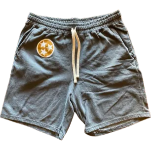 Orange & White Tri-Star Sweat Shorts