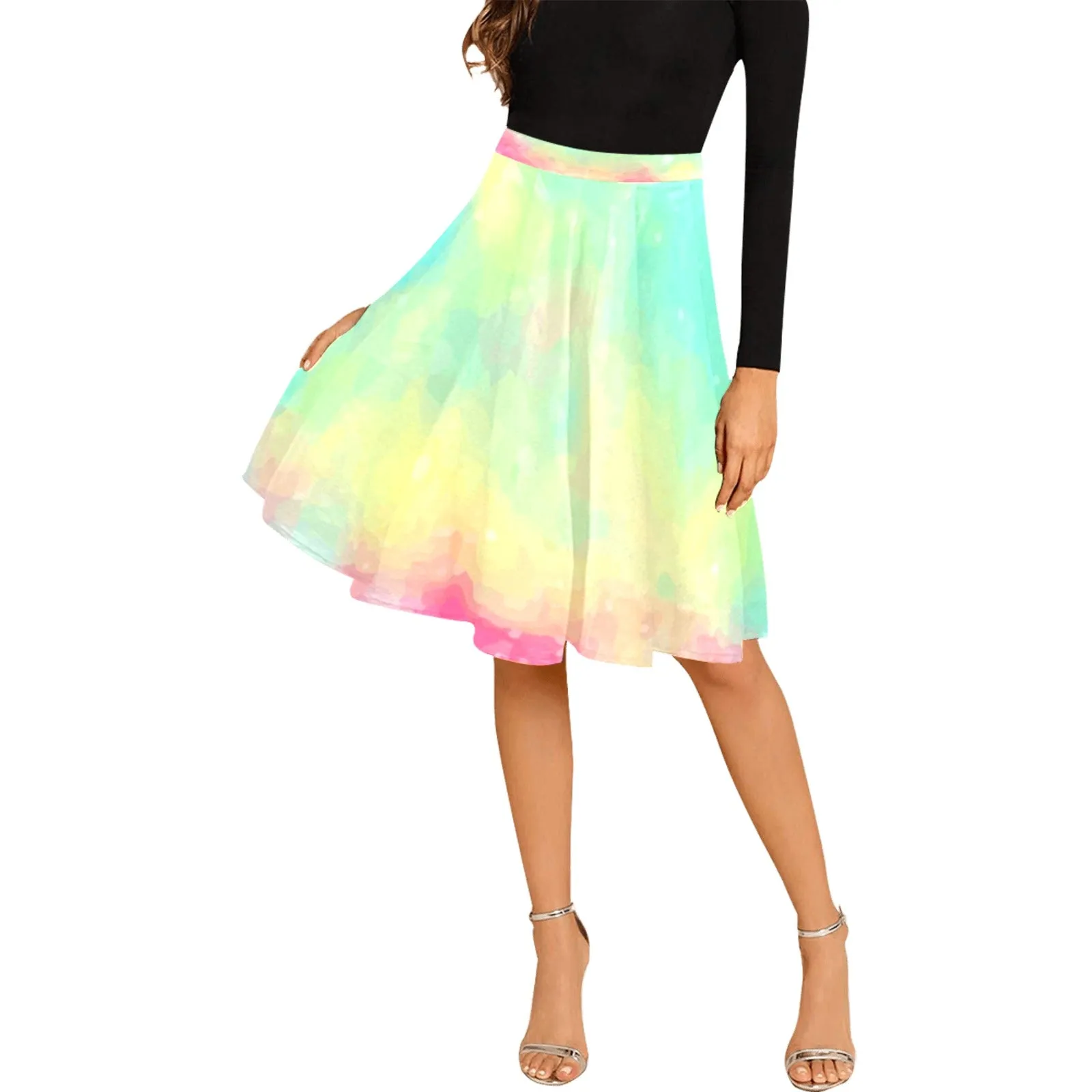 Pastel Tie-dye Midi Skirt