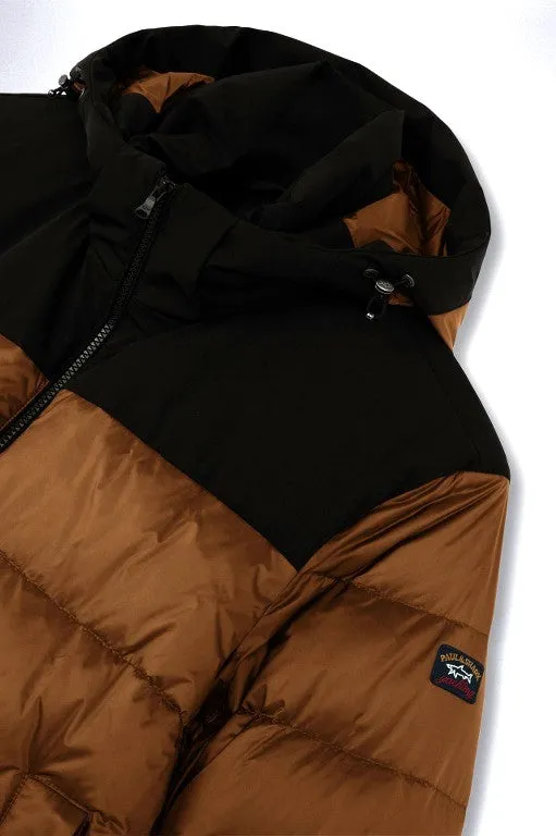 Paul & Shark Color Block Down Jacket | Bronze/Black