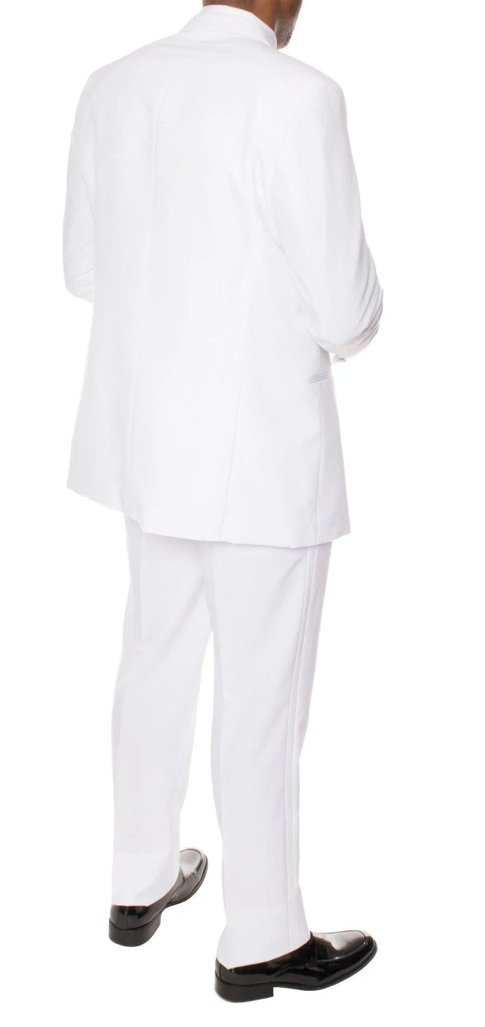 Paul Lorenzo Mens White Regular Fit 2 Piece Tuxedo