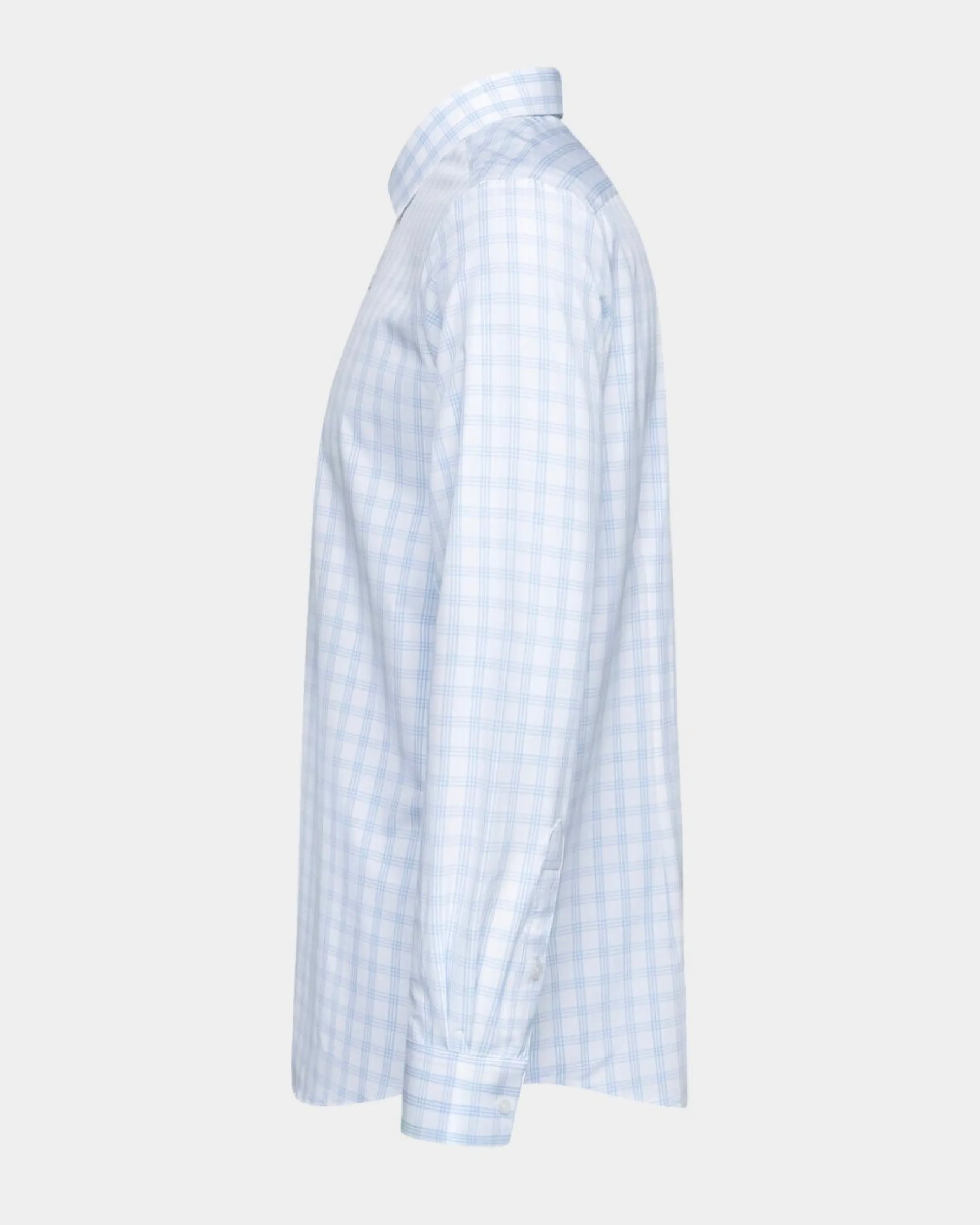 Phenom Professional Light Blue Tartan Long Sleeve Men's Dress Shirt