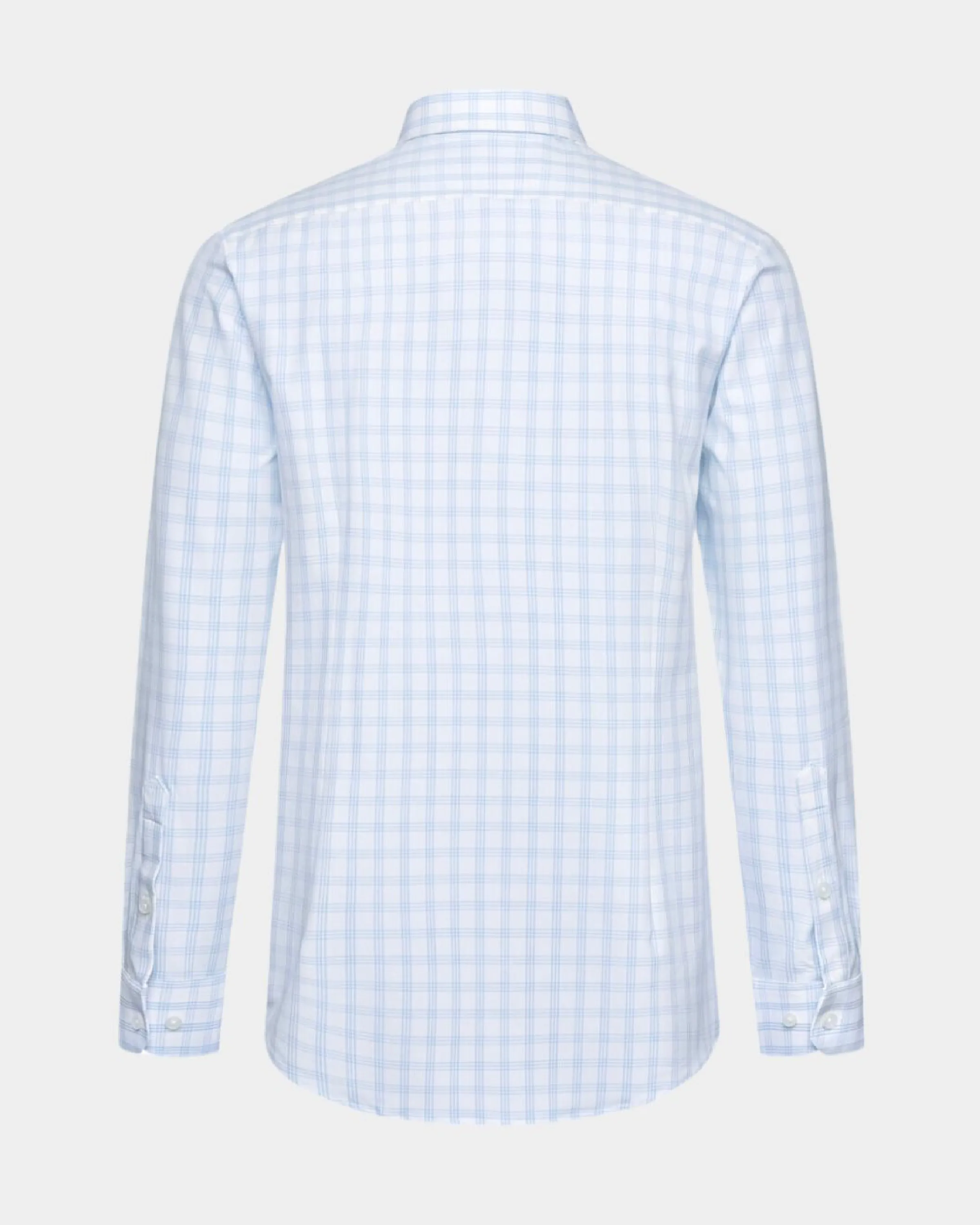 Phenom Professional Light Blue Tartan Long Sleeve Men's Dress Shirt