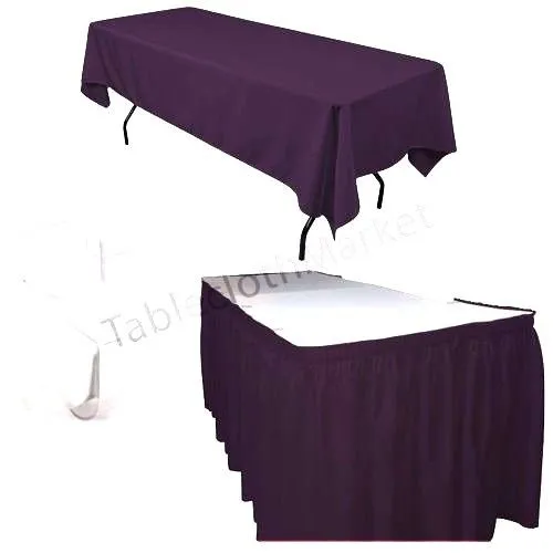 Polyester Pleated Table Set Skirt Skirting 21' Ft    Clip   Topper Media Day"