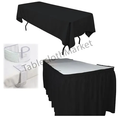 Polyester Pleated Table Set Skirt Skirting 21' Ft    Clip   Topper Media Day"