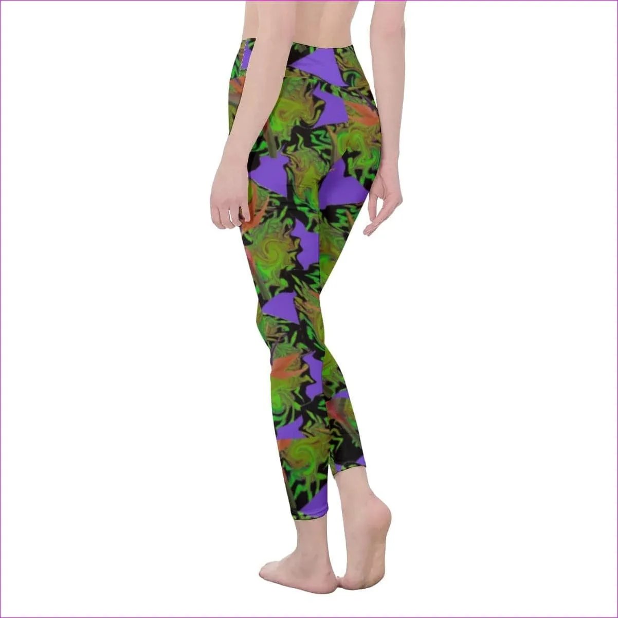 Psychedelic Paradise Womens High Waist Leggings | Side Stitch Closure