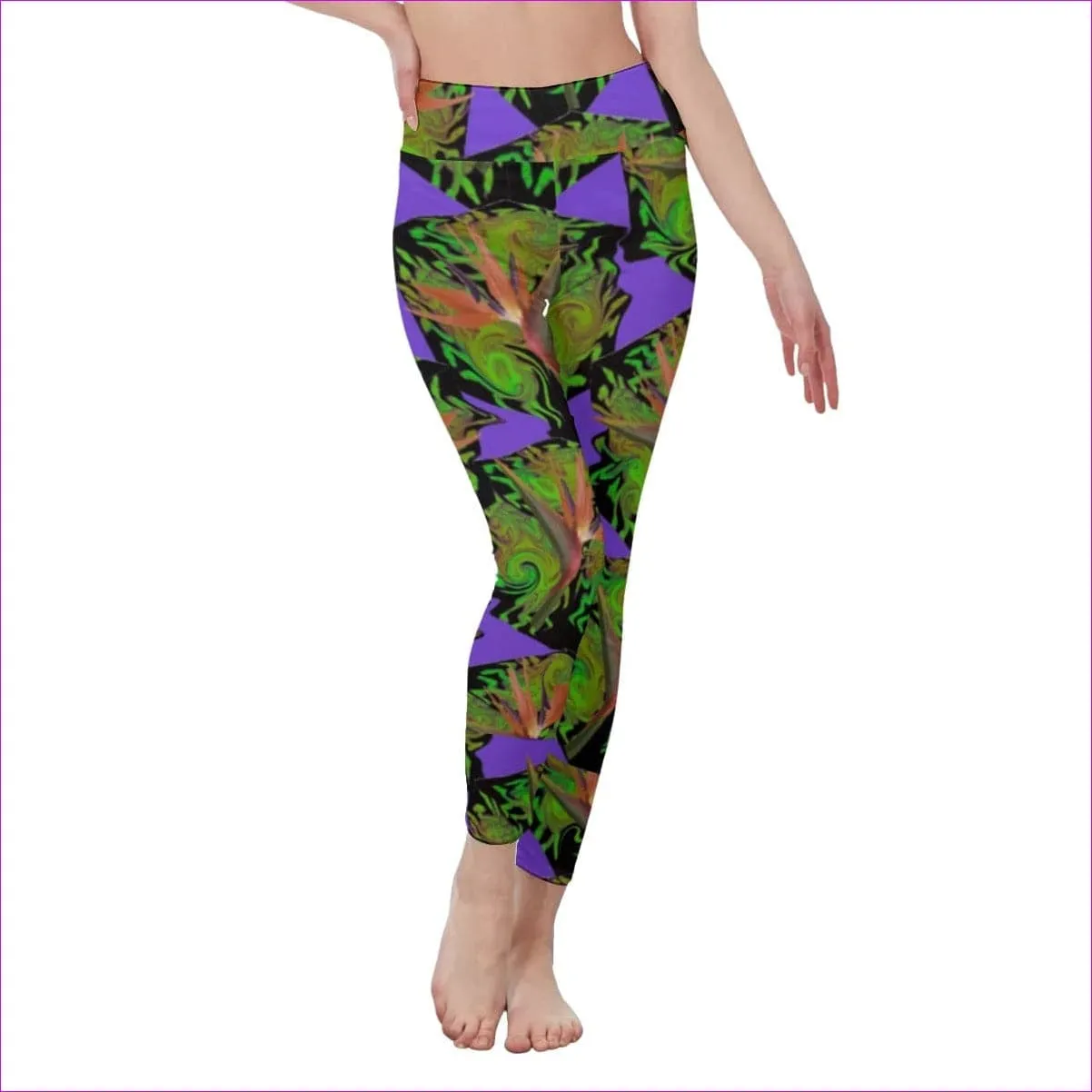 Psychedelic Paradise Womens High Waist Leggings | Side Stitch Closure