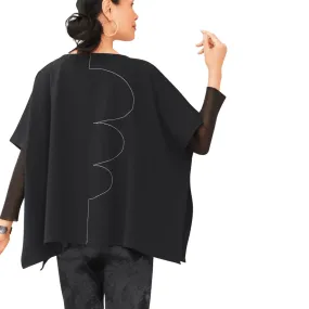 Punch Oversized Poncho - Black