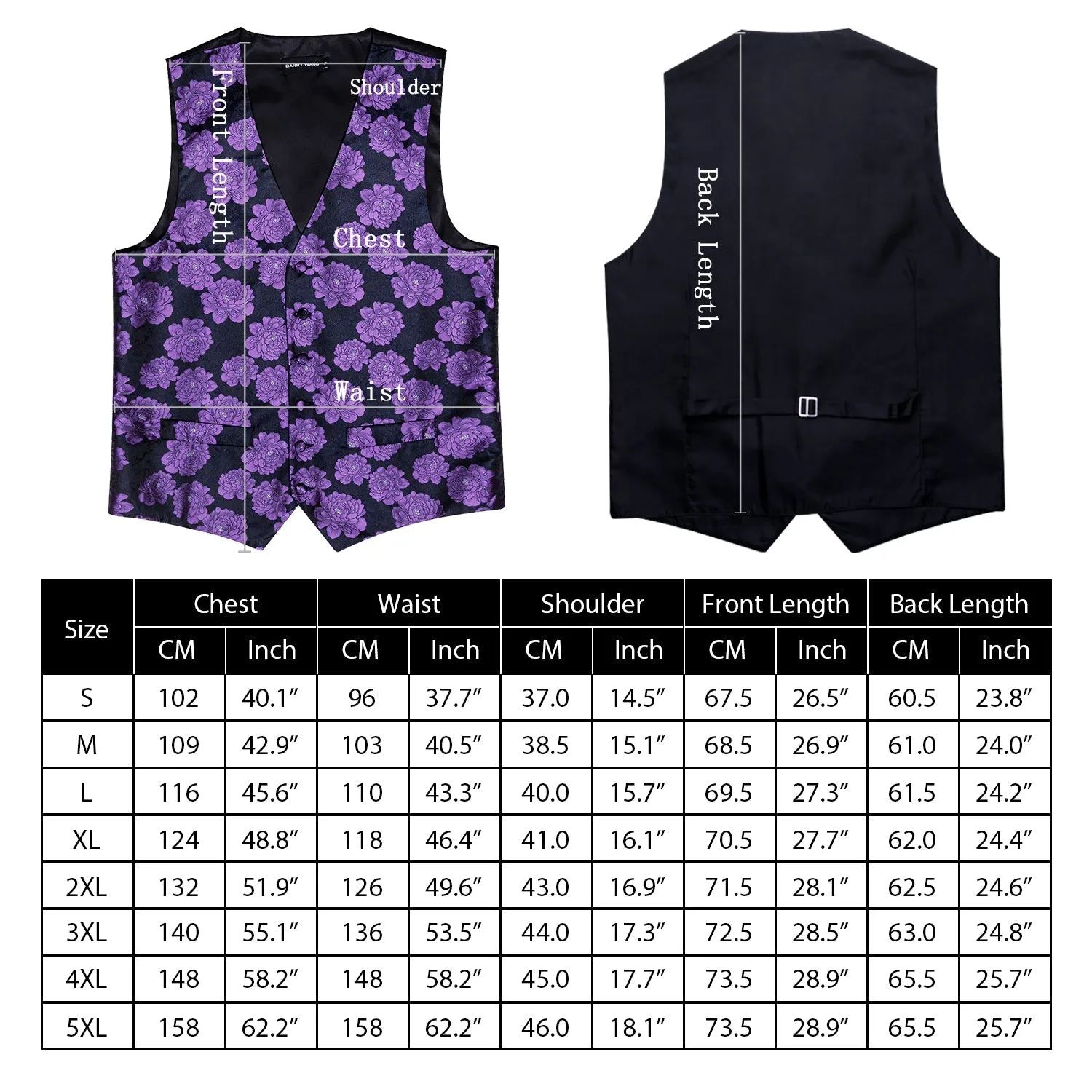 Purple Solid Men's V-Neck Business Vest