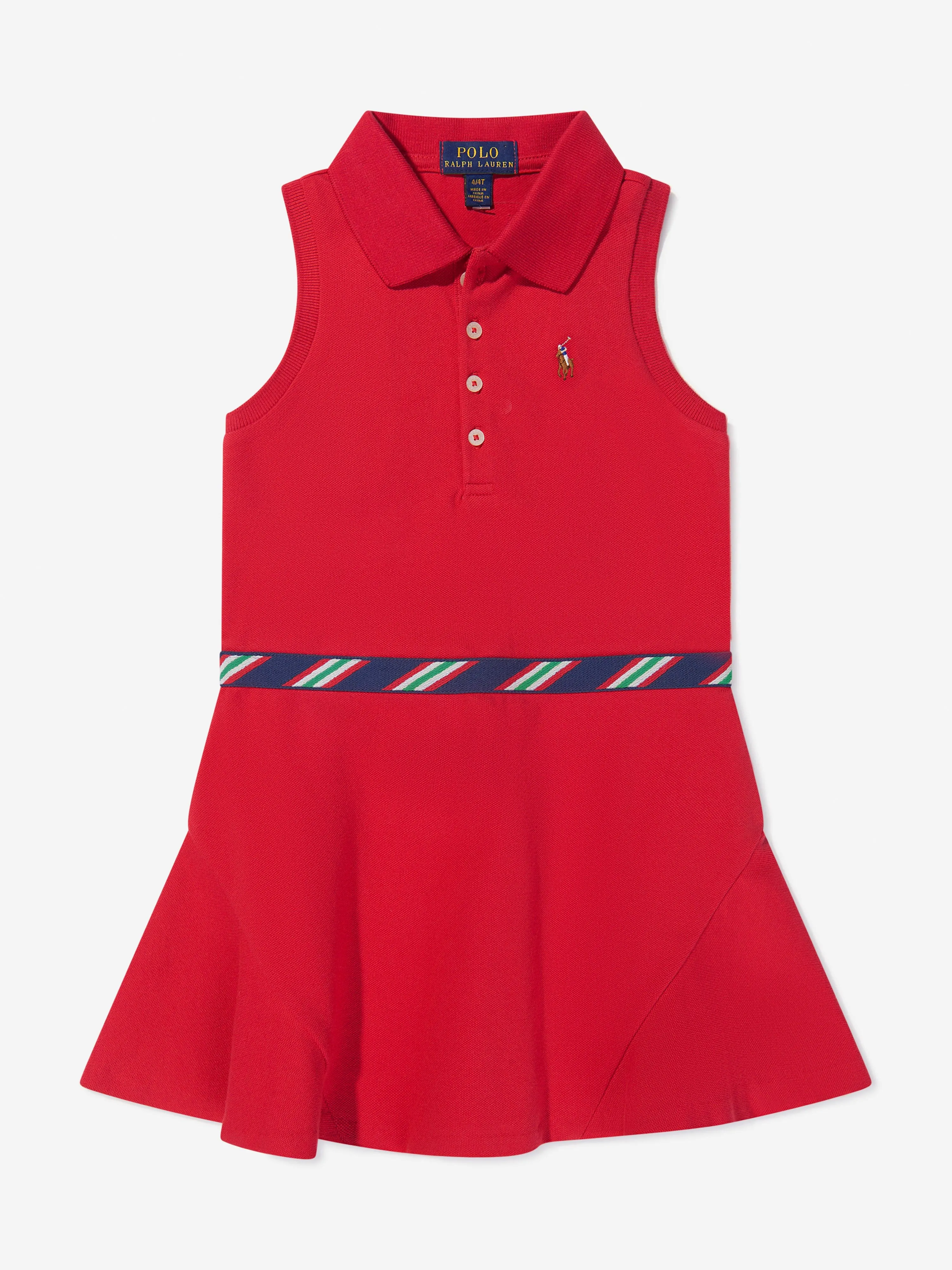 Ralph Lauren Girls Sleeveless Polo Dress in Red