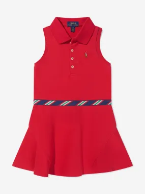 Ralph Lauren Girls Sleeveless Polo Dress in Red