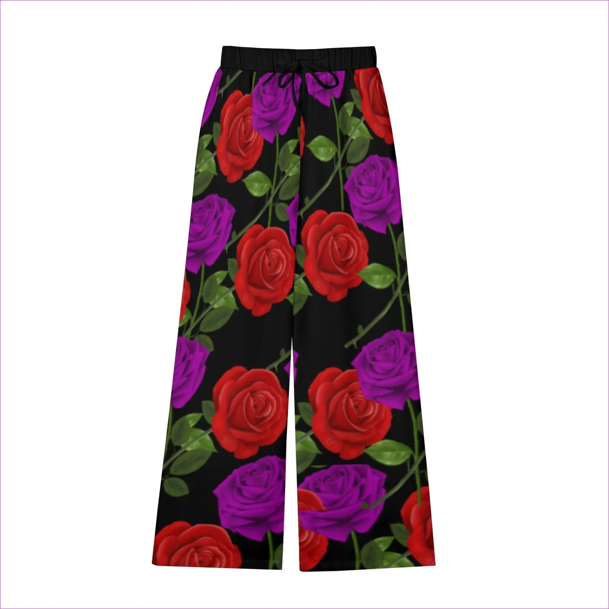 Red Rose Purp Women's Casual Wide Leg Pants