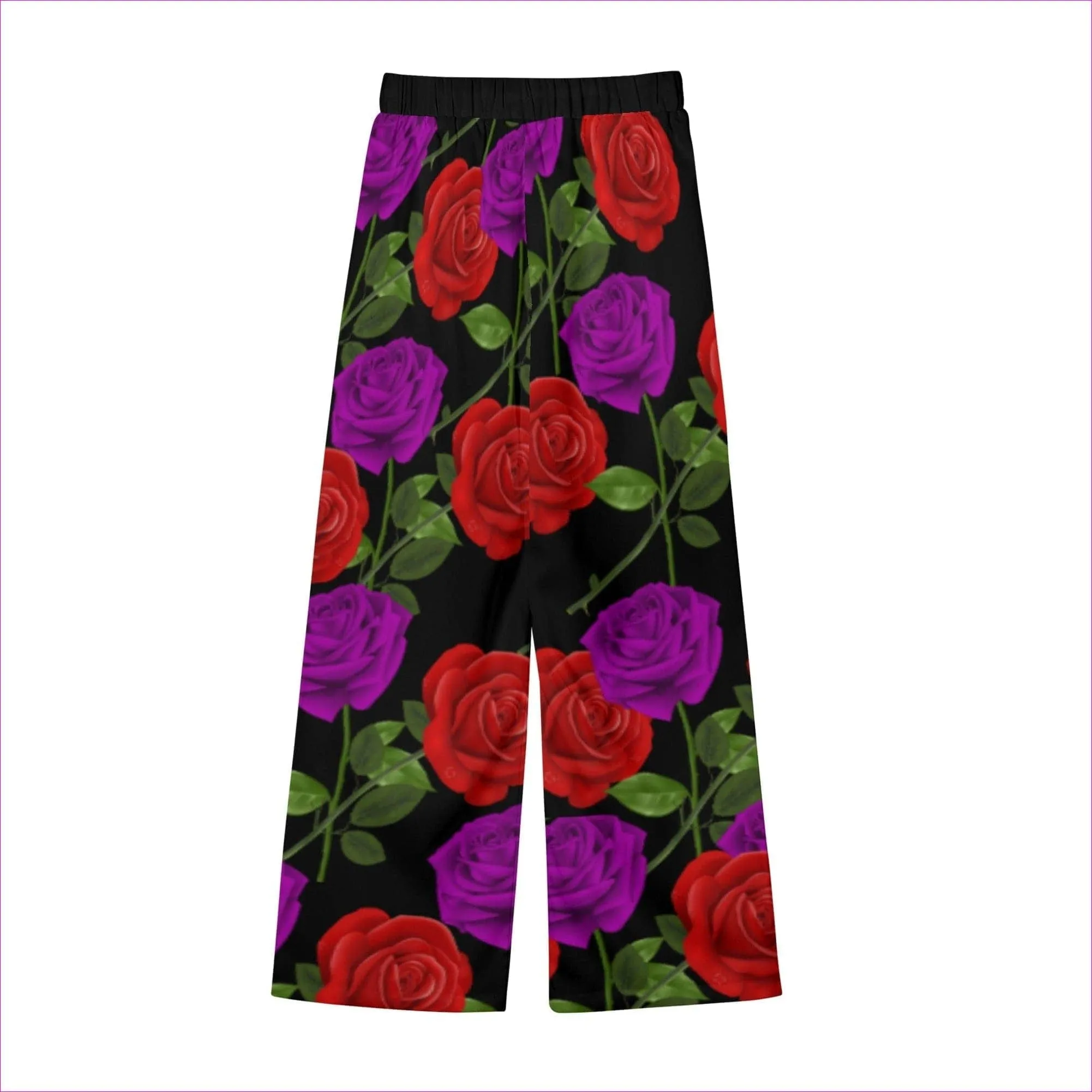 Red Rose Purp Women's Casual Wide Leg Pants