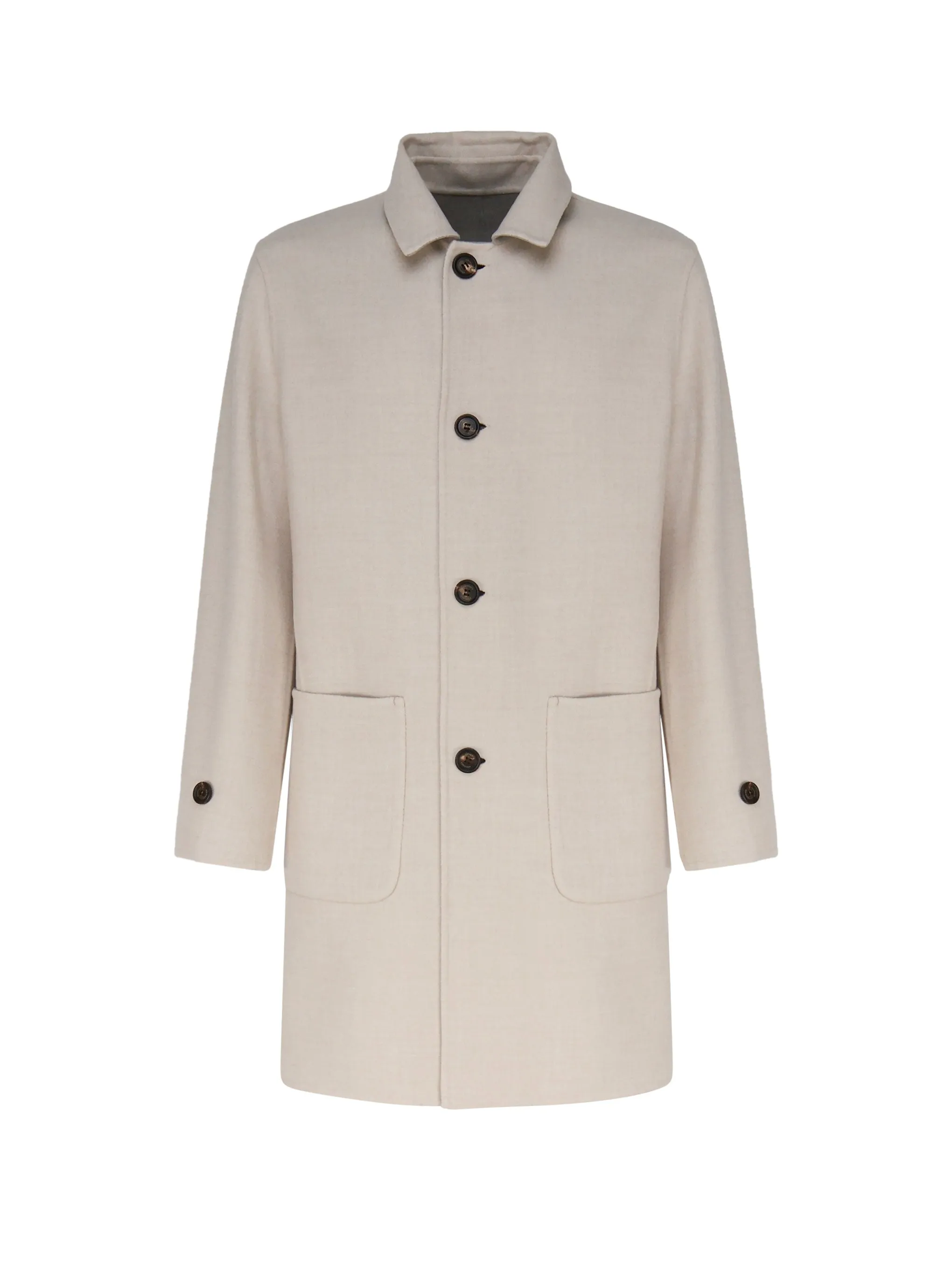 Reversible Wool Coat Sage Sand