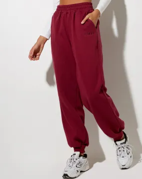 Roider Jogger in Burgundy 'Angel' Embro