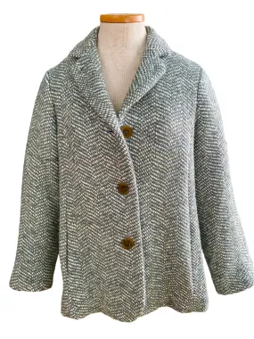 Rosso35 Wool Blend Tweed Swing Coat - Sage