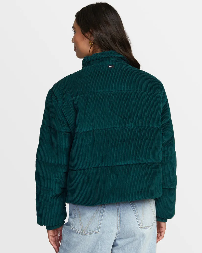 RVCA EEZEH CORDUROY PUFFER JACKET - PONDEROSA PINE