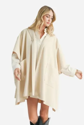 Sadie & Sage Lisha Belted Poncho Cream