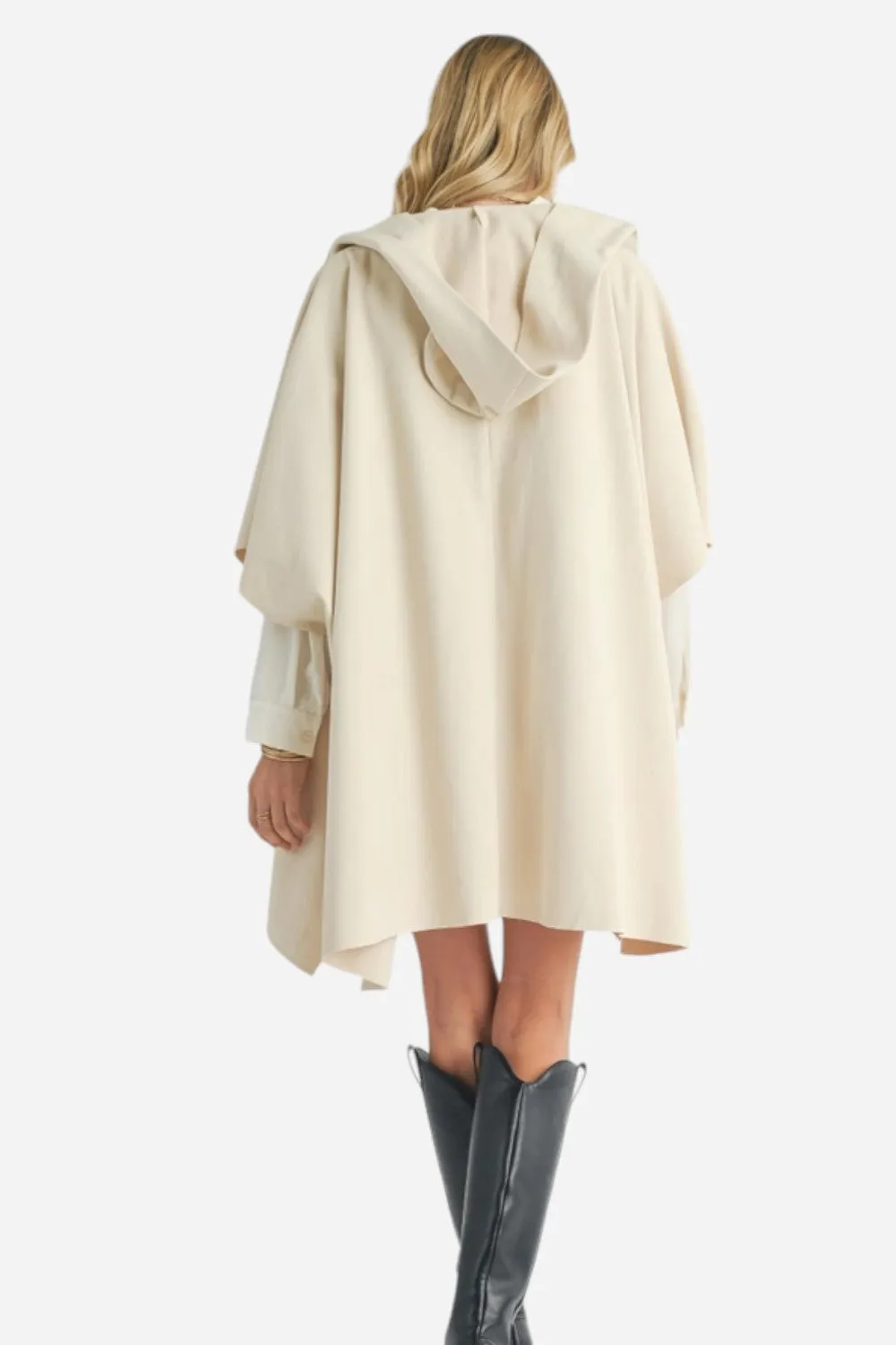 Sadie & Sage Lisha Belted Poncho Cream