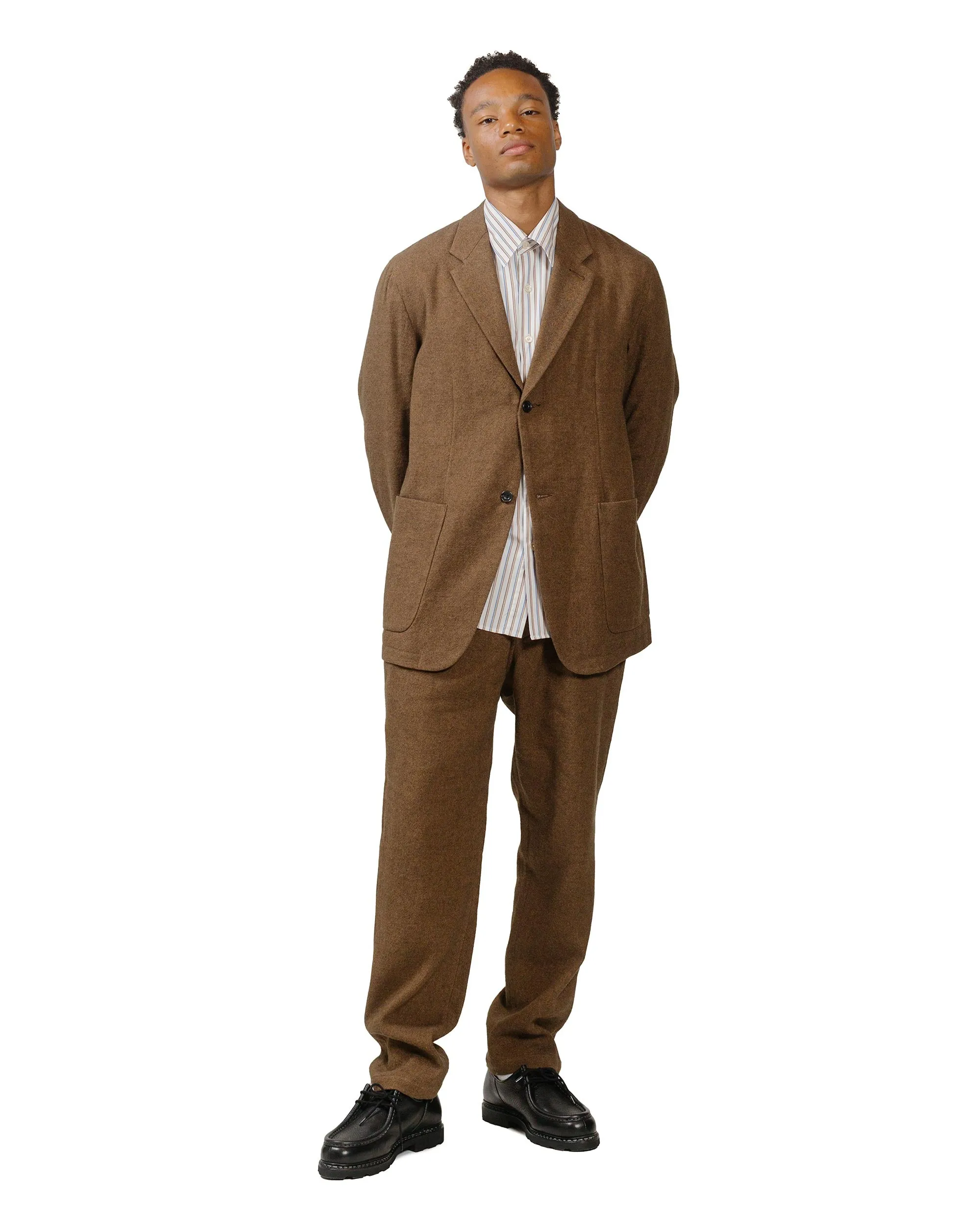 Sage de Cret Wool/Linen Tumbler Tailored Jacket Brown