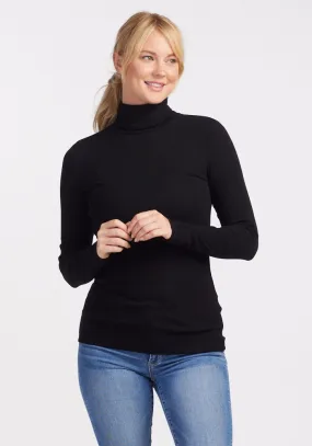 Sage Ribbed Turtleneck - Black