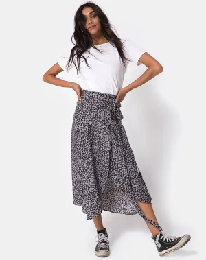 Satha Skirt in Ditsy Rose Black