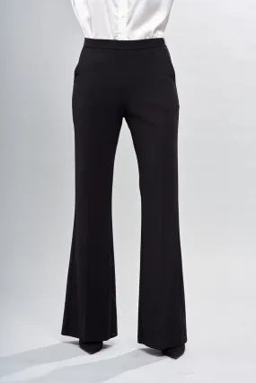 Satin Trim Black Dress Pants