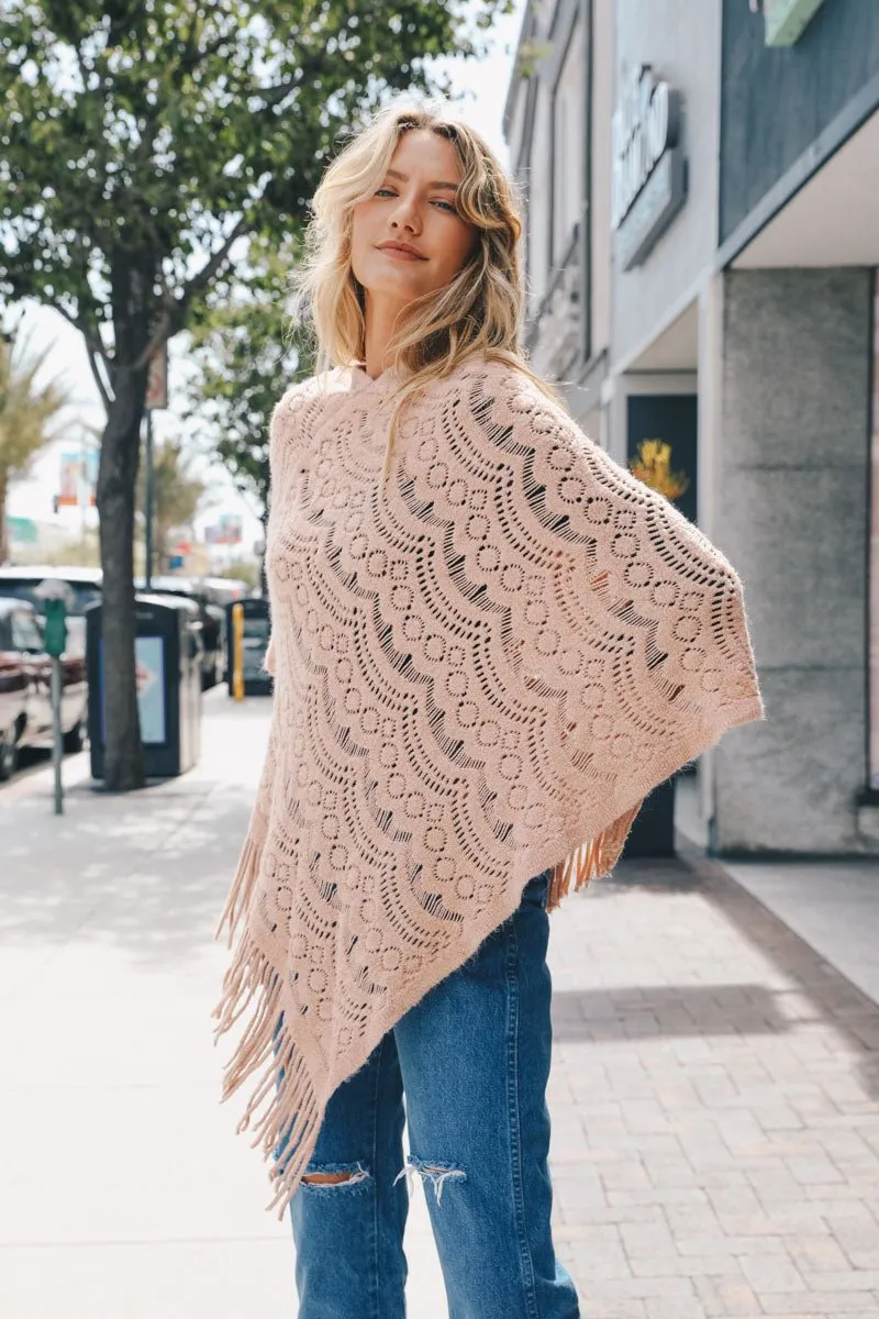 Scallop Knit Lace Poncho