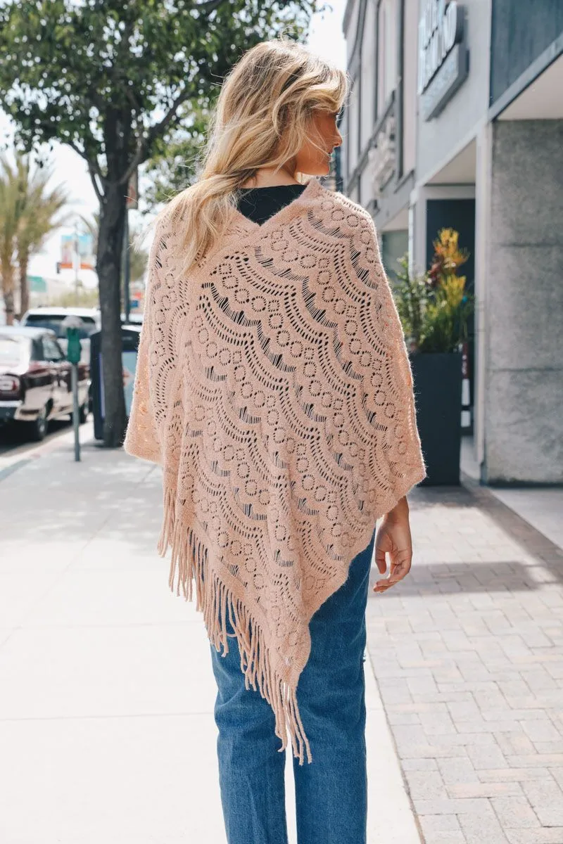 Scallop Knit Lace Poncho