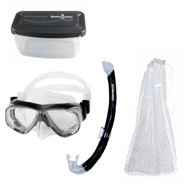 Scuba Max Kids MK-253 Dolphin Mask, FN-308 Dolphin, SK-229 Matrix Snorkel Combo