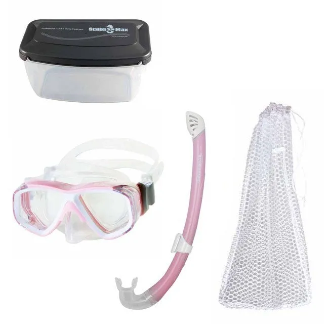 Scuba Max Kids MK-253 Dolphin Mask, FN-308 Dolphin, SK-229 Matrix Snorkel Combo