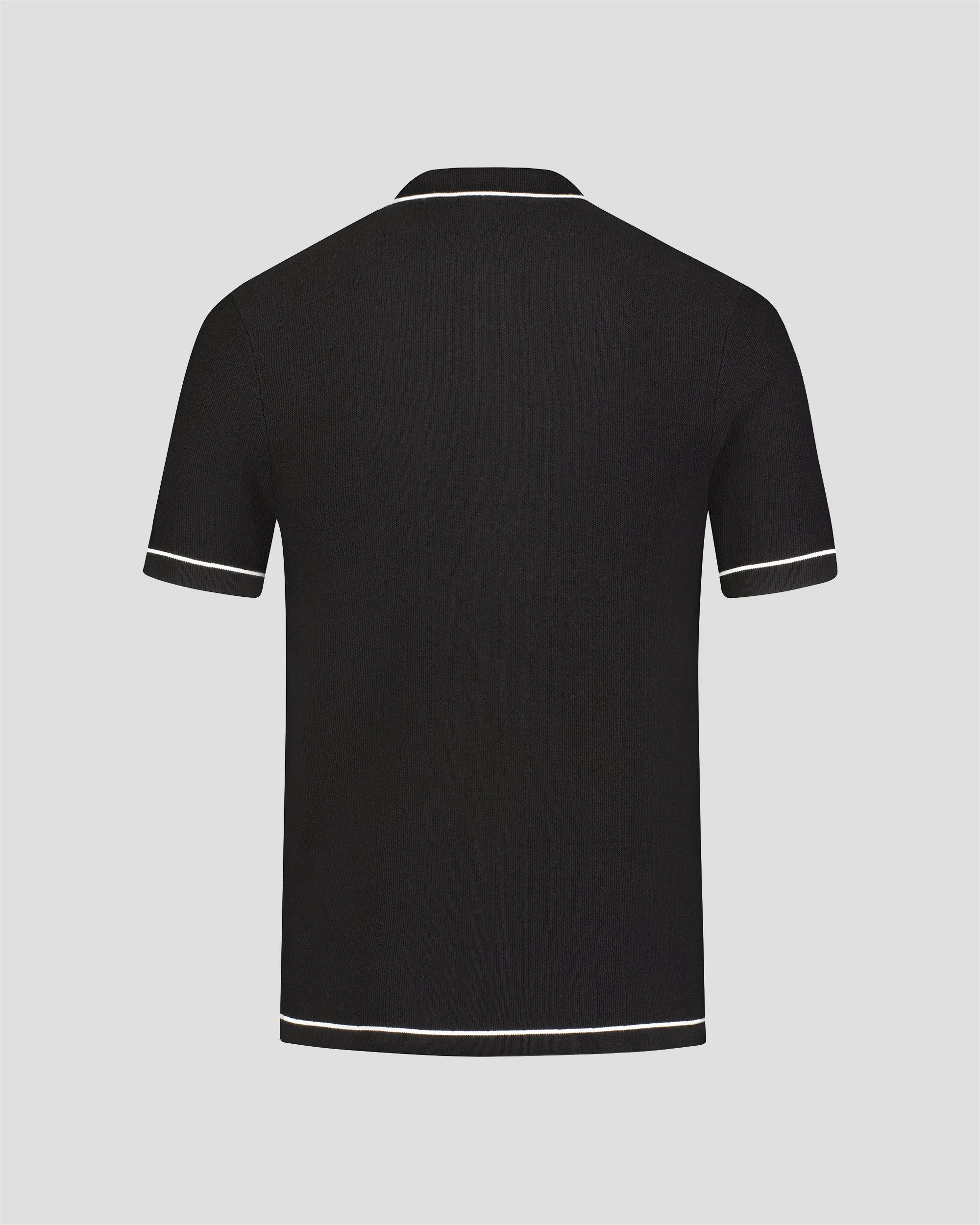 SG Knit Polo - Tipped Black