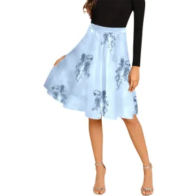 smoke cheribum print Melete Pleated Midi Skirt (Model D15)