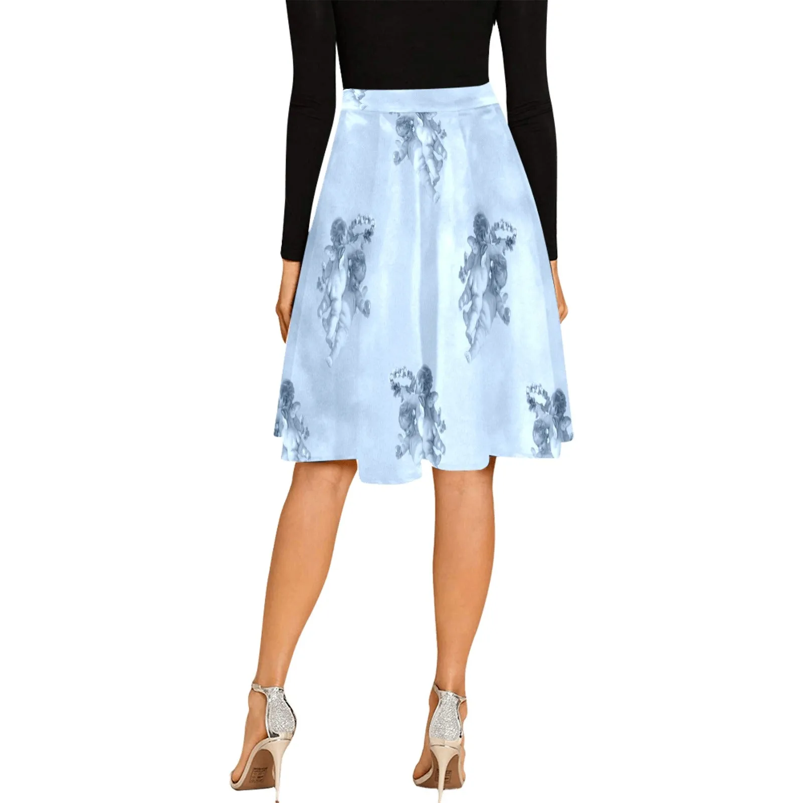 smoke cheribum print Melete Pleated Midi Skirt (Model D15)