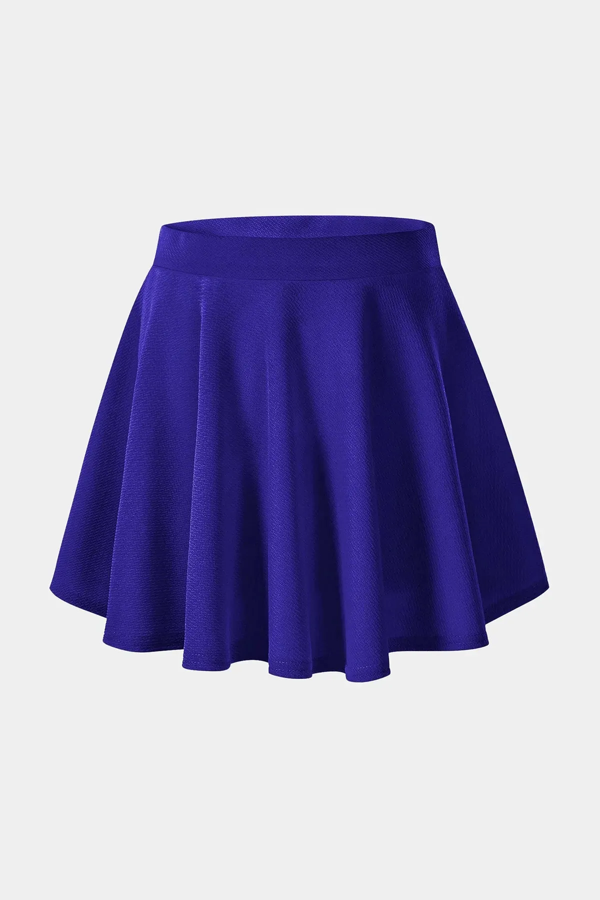 Solid Rise Waist Pleated Flowy Mini Skirt