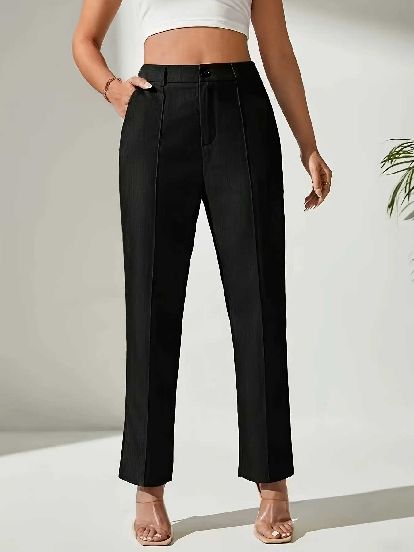 Spring Autumn Business Work Pant Drooping Slimming Work Pant Women Straight Business Clothing Straight Pants Women