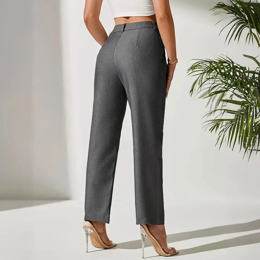 Spring Autumn Business Work Pant Drooping Slimming Work Pant Women Straight Business Clothing Straight Pants Women