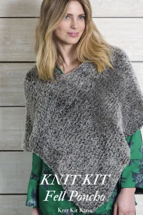 STRICK-SET Flauschiger Poncho gestrickt aus Polar Wolle von Katia